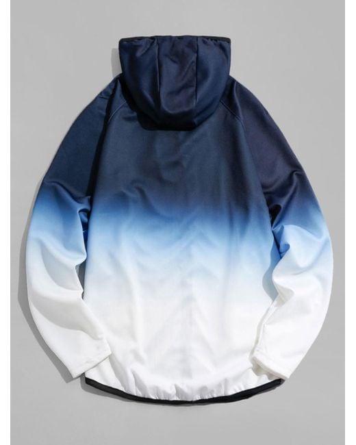 Zaful Men's Raglan Sleeve Ombre Zip Up Hoodie Jacket 3xl in Blue for Men |  Lyst