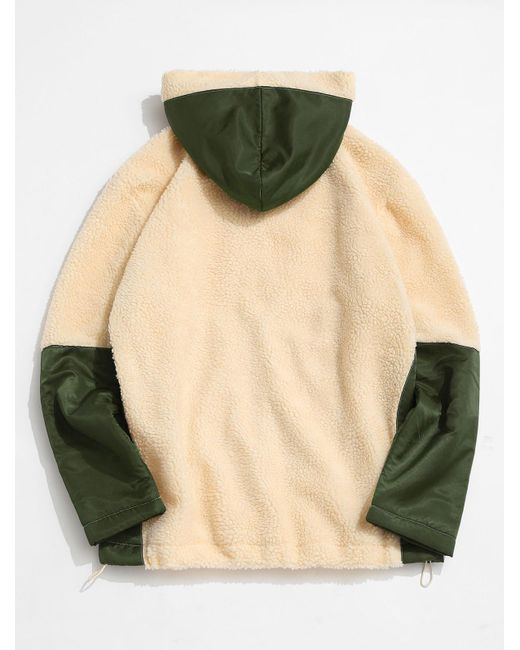 Zaful Colorblock Patchwork Hooded 