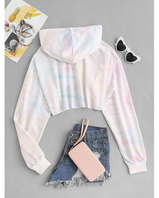 Zaful Hoodies Drawstring Cropped Tie 