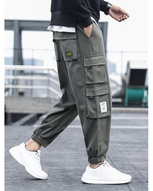Zaful Solid Color Multi-pocket Design jogger Cargo Pants Xl in Gray for Men  | Lyst