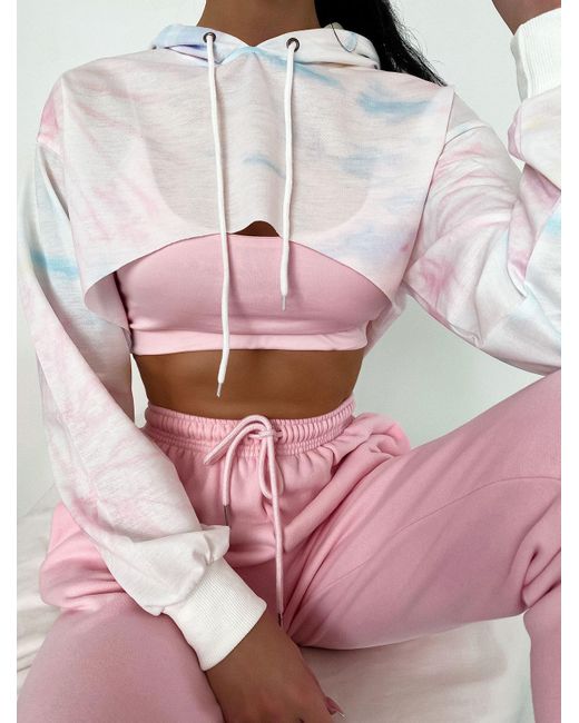 Zaful Hoodies Drawstring Cropped Tie 