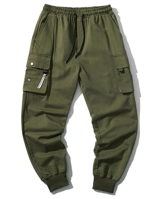 Zaful Drawstring Flap Pockets Cargo jogger Techwear Pants Xs Army Green ...