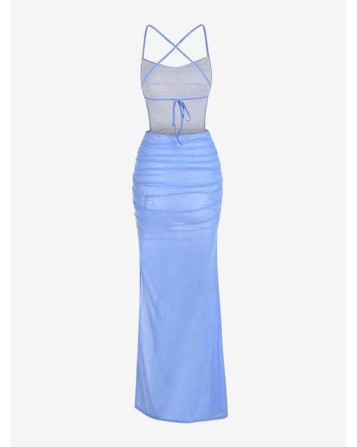 bodysuit dress with mesh overlay