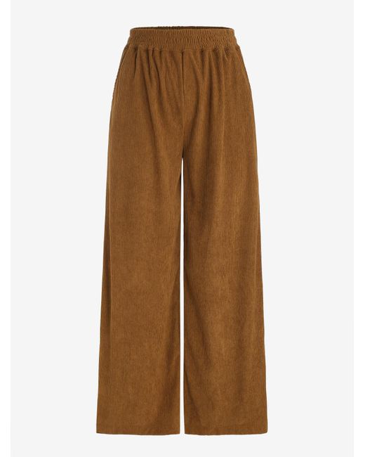 Zaful Athflow Old Money Maillard Style Corduroy Slant Pockets Pull On Wide  Leg Pants in Natural | Lyst UK