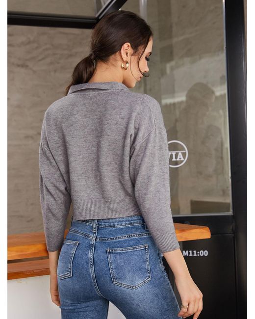 Zaful Grandmillennial Collared Button 