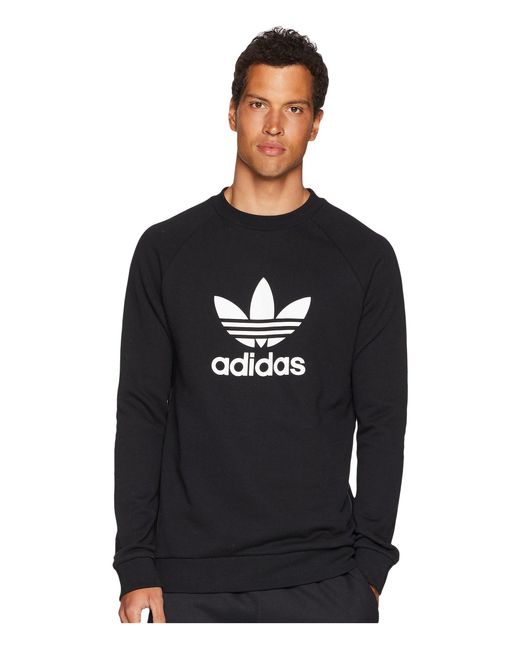 adidas Originals Cotton Trefoil Crew Sweatshirt in Black for Men - Save 58%  - Lyst