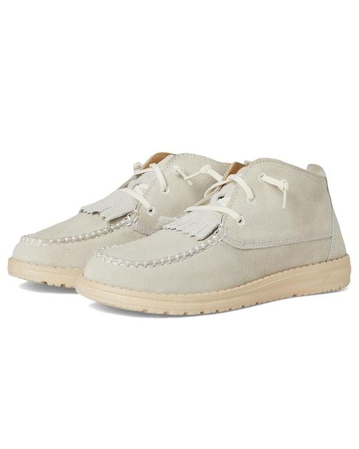 HeyDude Metallic Wendy Mid Elevated Flat Shoes, Suede