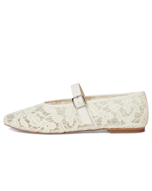 Steve Madden White Dreaming Flat Shoes, Mesh