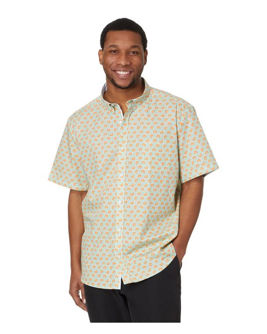 Johnston & Murphy Natural Short Sleeve Citrus Print Shirt for men