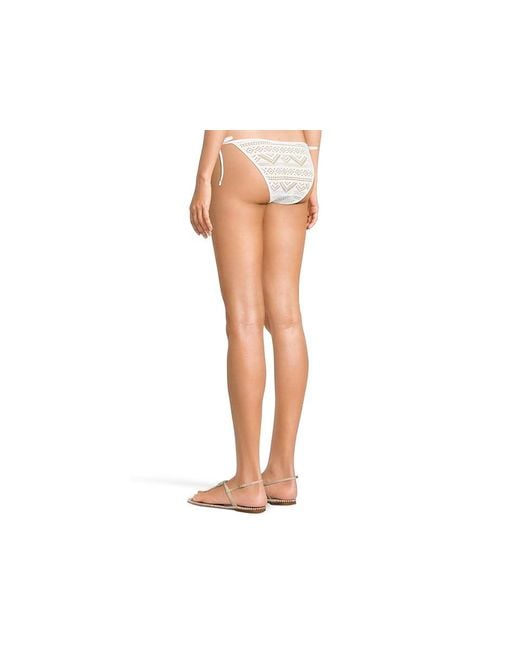 Becca Black Color Play Crochet Demi Tie Side Basic Bottom Swimwear, Crochet/Nylon/Spandex