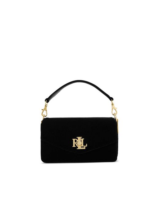 Lauren by Ralph Lauren Velvet Small Tayler Crossbody Bag in Black Lyst