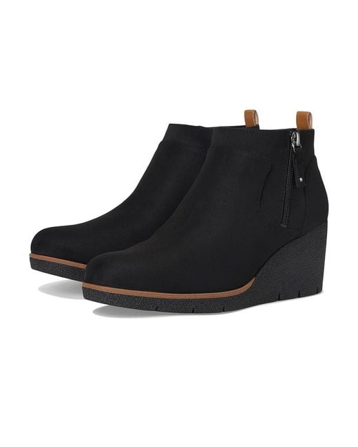 Dr. Scholls Black Bianca Zip Short Boots Boots, Faux Leather