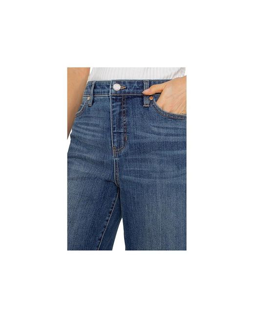 Liverpool Los Angeles Blue Petite Stride High-Rise Crop Wide Jean Jeans, Cotton/Denim/Elastane