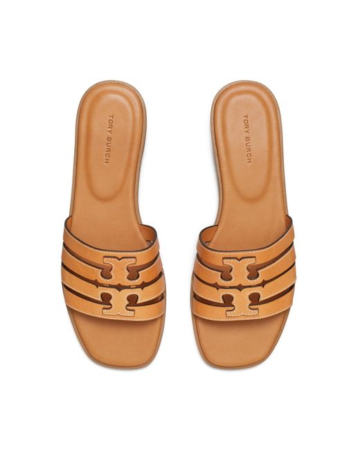 Tory Burch Natural Ines Cage Slides