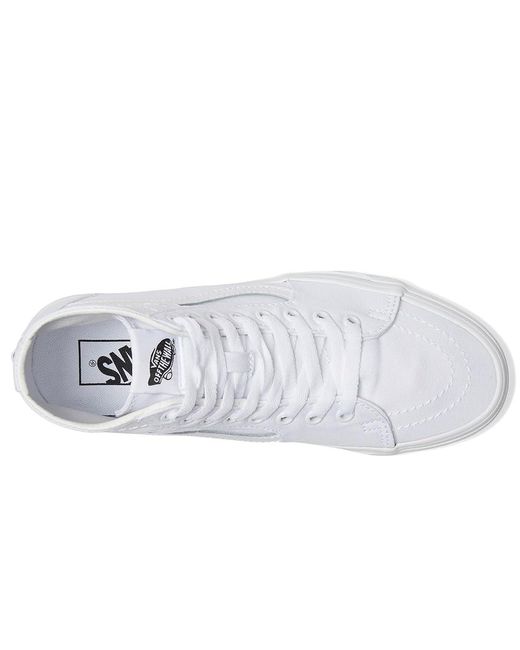 Vans White Sk8-Hi Tapered Shoes (Canvas) 3.5