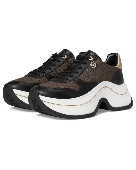 MICHAEL Michael Kors Black Arla Trainer Shoes, Leather