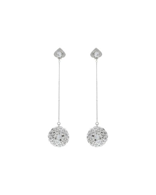 Kate Spade On The Dot Sphere Linear Earrings in Silver (White) | Lyst