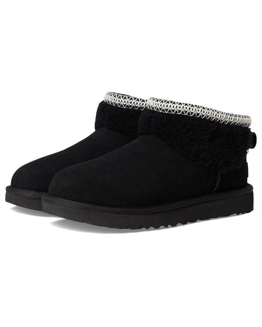 Ugg Black Classic Ultra Mini Maxi Curly Boots 7 B