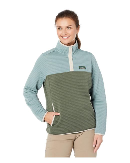 L.L. Bean Synthetic Petite Airlight Knit Pullover Color-block in Green ...