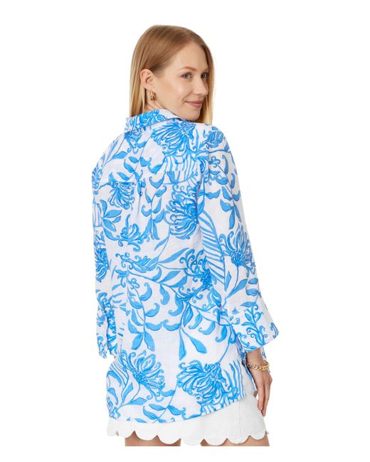 Lilly Pulitzer Blue Riverlyn Pieced Print Tunic