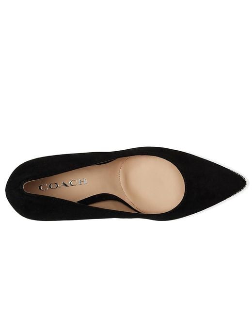 COACH Black Samantha Pump Shoes, Leather/Rubber/Suede