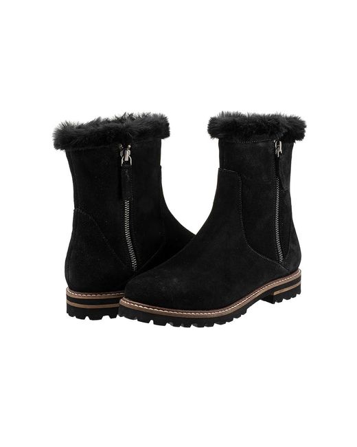 Trotters Black Forever Boots 12 M (B) Leather/Textile