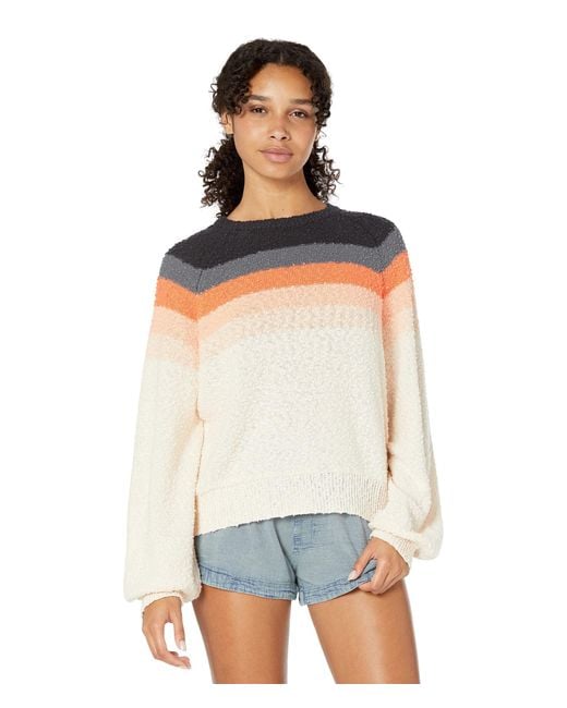 Rip Curl Cotton Melting Waves Sweater in White | Lyst