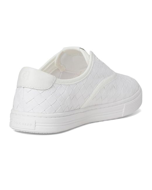 Cole Haan White Grandpro Harbor Sneakers Shoes Woven Canvas/Leather/ 7.5 C