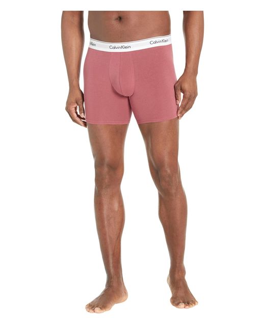 Calvin Klein Modern Cotton Stretch Multipack Boxer Brief in Red for Men