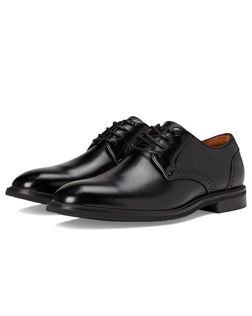 Stacy Adams Black Benson Plain Toe Lace-Up Shoes, Leather for men