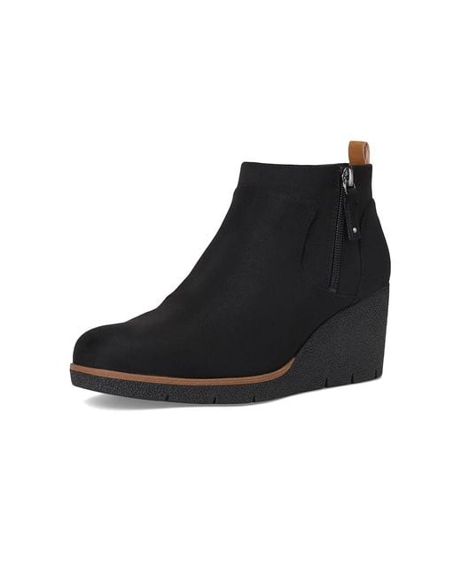 Dr. Scholls Black Bianca Zip Short Boots Boots, Faux Leather