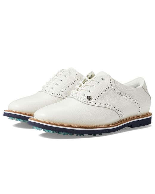 G/FORE White Tonal Saddle Gallivanter Golf Shoes for men