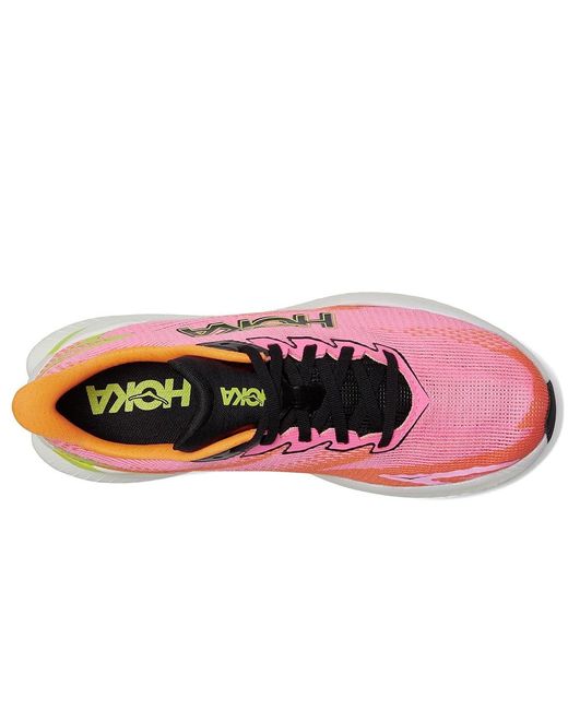 Hoka One One Green Mach X 3 Running Shoes Neon Rose/Neon Tangerine 6.5 B