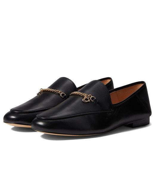 COACH Hanna Leather Loafer in Black | Lyst