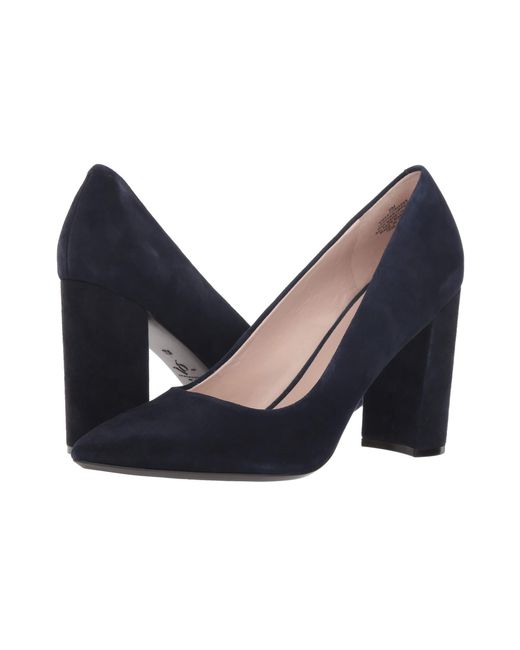 Nine West Astoria Block Heel Pump navy Suede 2 High Heels in