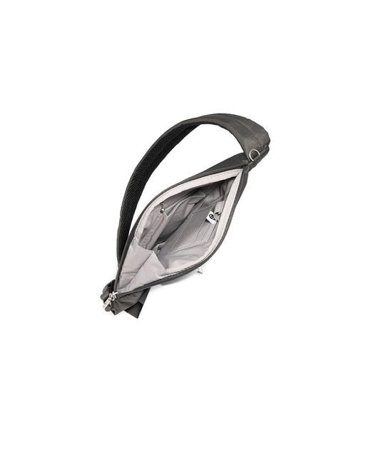 Baggallini Black Securtex Anti-Theft Half Moon Sling Handbags, Nylon
