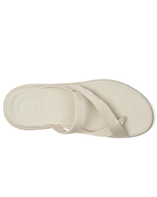 Fitflop White F-Mode Go Webbing Flatform Sling Toe-Post Sandals Wedge Shoes 8 M (B) Synthetic