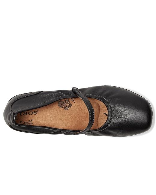 Taos Footwear Black Babble Dress Flat Shoes, Leather