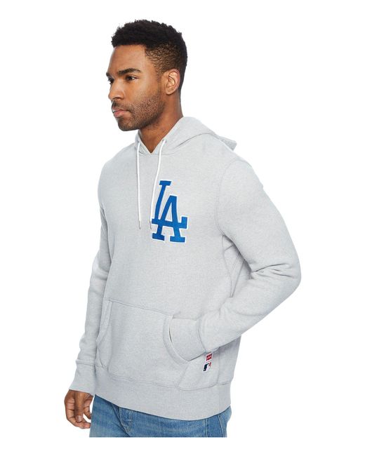 Grey KTZ Fleece La Dodgers Mlb Team Logo Hoodie in Grey Mens Clothing Activewear for Men gym and workout clothes Hoodies 