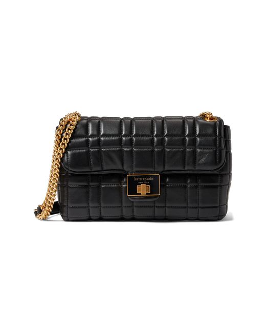 Kate Spade Evelyn Quilted Leather Medium Convertible Shoulder Bag in Black Lyst