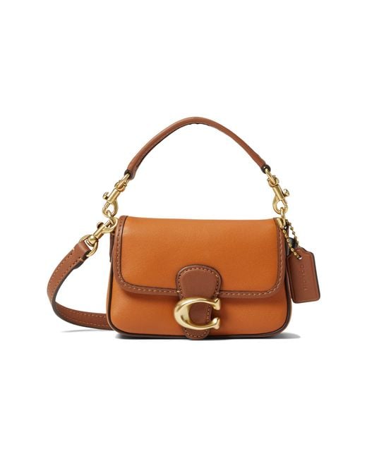 COACH Colorblock Leather Micro Soft Tabby in Brown Lyst