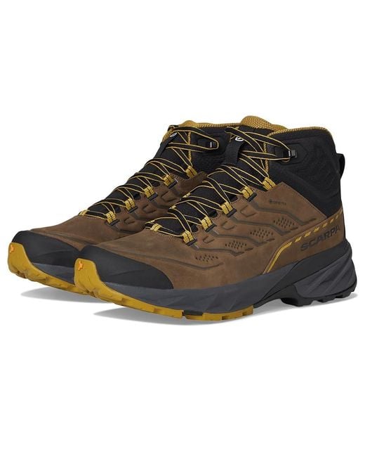 SCARPA Black Rush 2 Pro Mid Gtx Climbing Shoes/Sulphur Eu 41.5 (Us 8.5) D for men