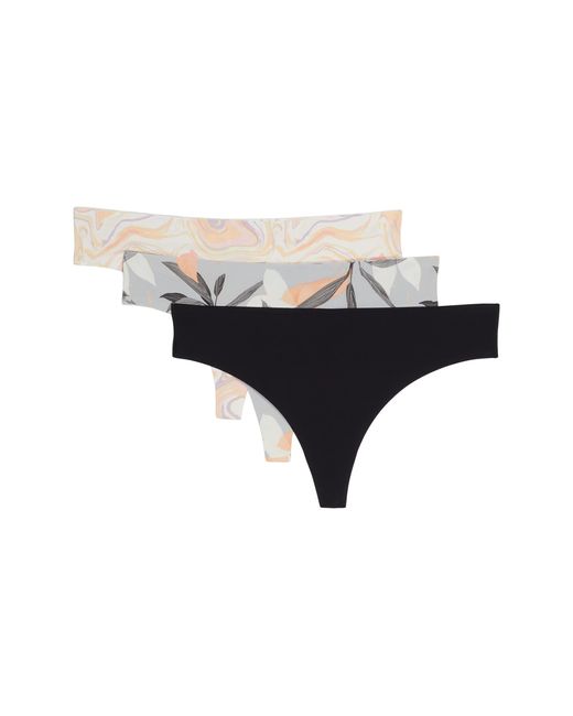 Honeydew Intimates Synthetic Skinz Thong 3pack in Black Lyst