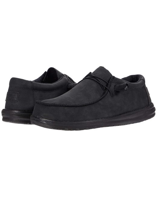 Hey Dude Wally Recycled Leather in Black for Men Lyst