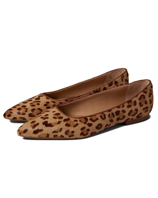 Lauren by Ralph Lauren Leather Londyn Ballet Flat in Beige (Natural) | Lyst