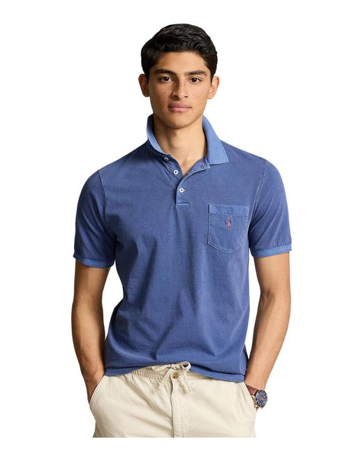 Polo Ralph Lauren Blue Classic Fit Garment-dyed Polo Shirt for men