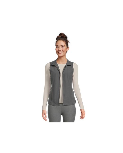 Beyond Yoga Black Venice Zip-Front Vest Jacket, Elastane/Polyester