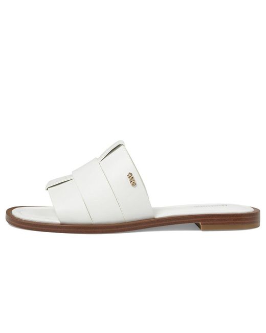 MICHAEL Michael Kors White Ryland Flat Slide (Optic) Sandals