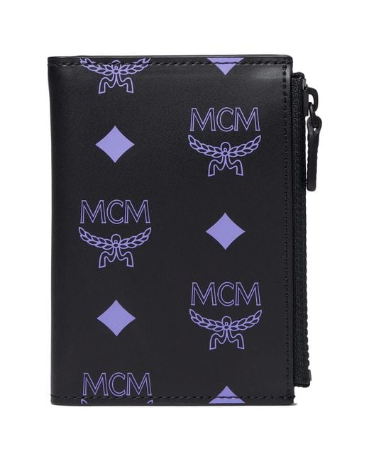 MCM Leather Color Splash Logo Flap Wallet/two-fold Mini in Purple for ...
