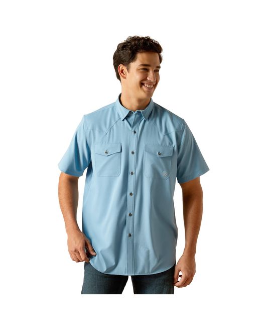 Ariat Blue Venttek Western Fitted Shirt for men